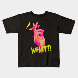 drippy pink hand holding a cigarette Kids T-Shirt